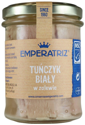 Tuńczyk biały filety msc w sosie własnym 200 g (140 g) (słoik) - EMPERATRIZ
