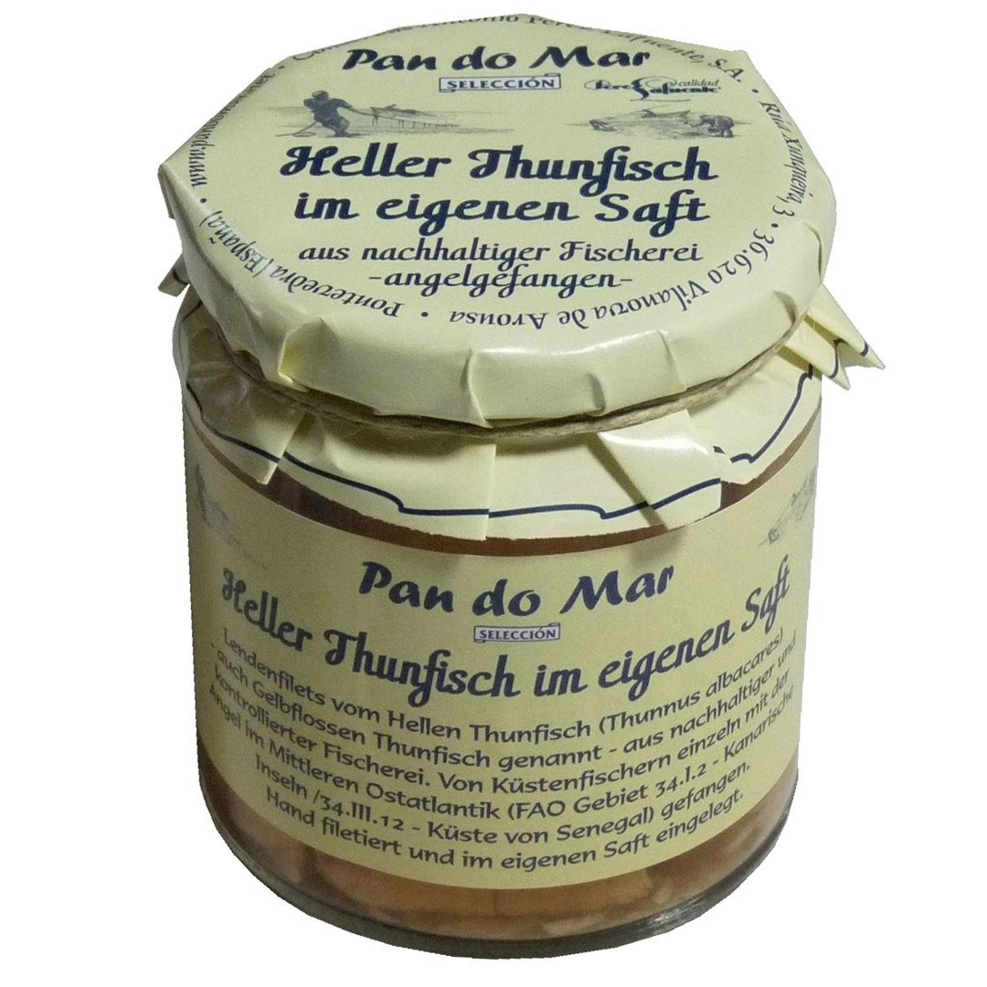 Tuńczyk żółtopłetwy w sosie własnym 220 g (154 g) (słoik) - PAN DO MAR