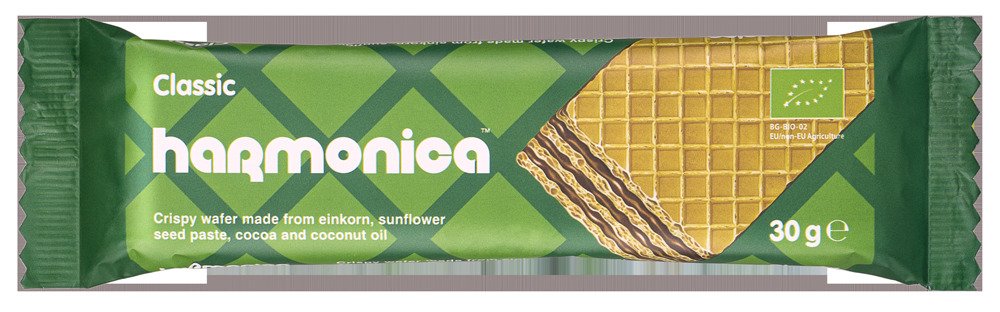 Wafelek z samopszy z kremem mleczno - kakaowym BIO 30 g - HARMONICA