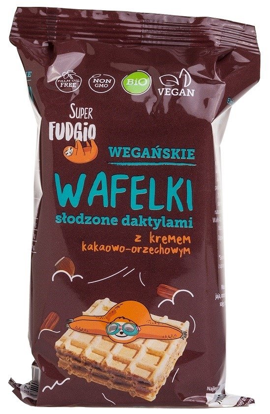 Wafelki z kremem kakaowo - orzechowym słodzone daktylami BIO (4 szt.) 120 g - ME GUSTO (SUPER FUDGIO)