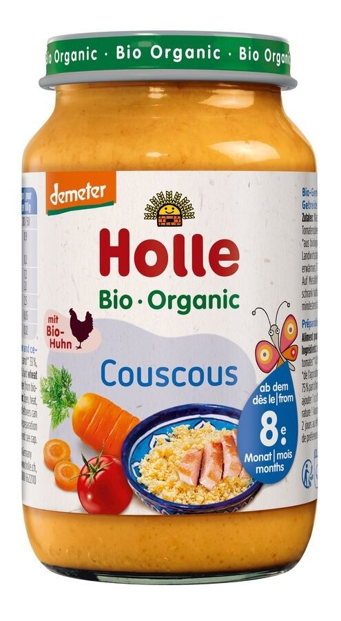 Warzywa z kurczakiem i kaszą kuskus od 8 miesiąca demeter BIO 220 g (SŁOIK) - HOLLE