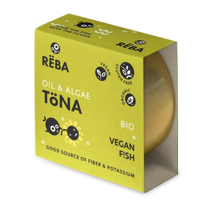 Wegańska alternatywa tuńczyka w oleju słonecznikowym bezglutenowa (oil & algae tona) BIO 150 g - REBA