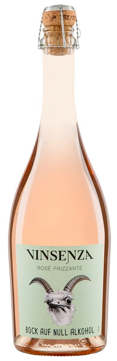 Wino bezalkoholowe frizzante różowe słodkie musujące BIO 750 ml - VINSENZA (RIEGEL)
