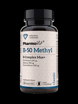 Witamina b-50 methyl b-complex max+ bezglutenowa 60 kapsułek - PHARMOVIT (CLASSIC)