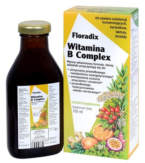 Witamina b complex w płynie bezglutenowa 250 ml - SALUS (FLORADIX)