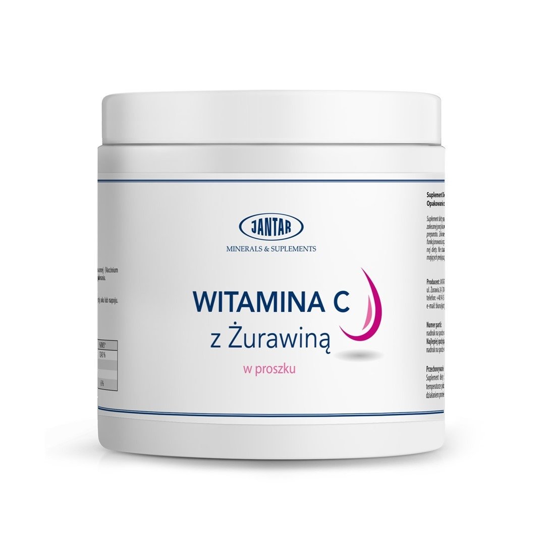 Witamina c z żurawiną w proszku (1000 mg) 300 g - JANTAR