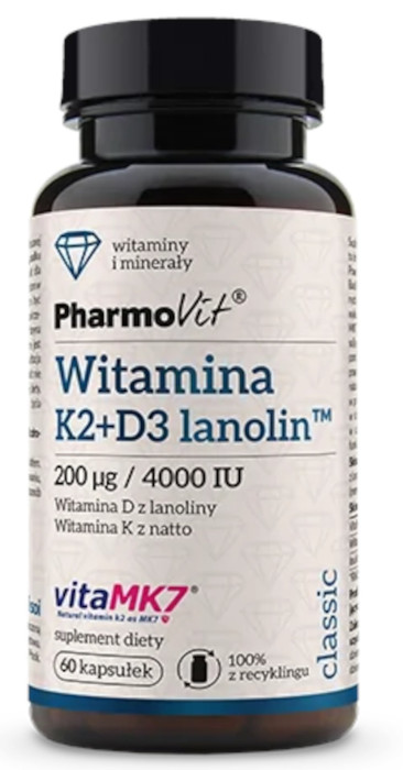 Witamina k2 + d3 bezglutenowa 60 kapsułek - PHARMOVIT (CLASSIC)