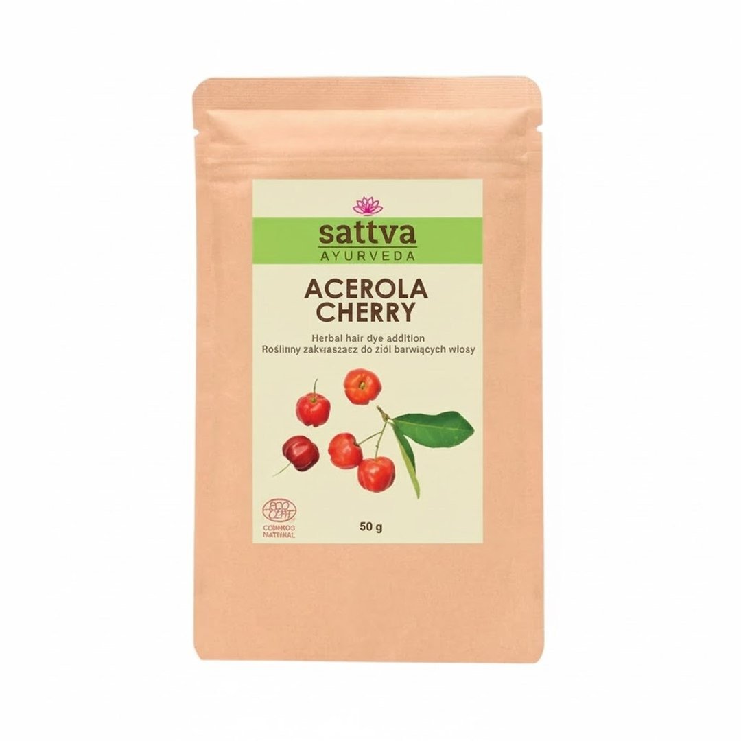 Zakwaszacz roślinny do ziół barwiących włosy acerola cherry eco 50 g - SATTVA (AYURVEDA)