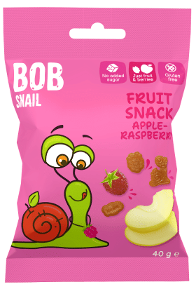 Żelki jabłko - MALINA BEZ ŻELATYNY BEZGLUTENOWE 40 g - BOB SNAIL