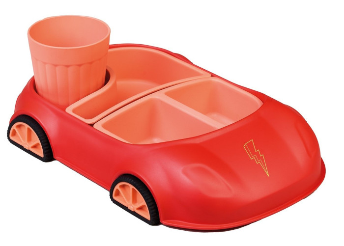 Zestaw naczyń dla dzieci czerwony samochód - CHIC-MIC