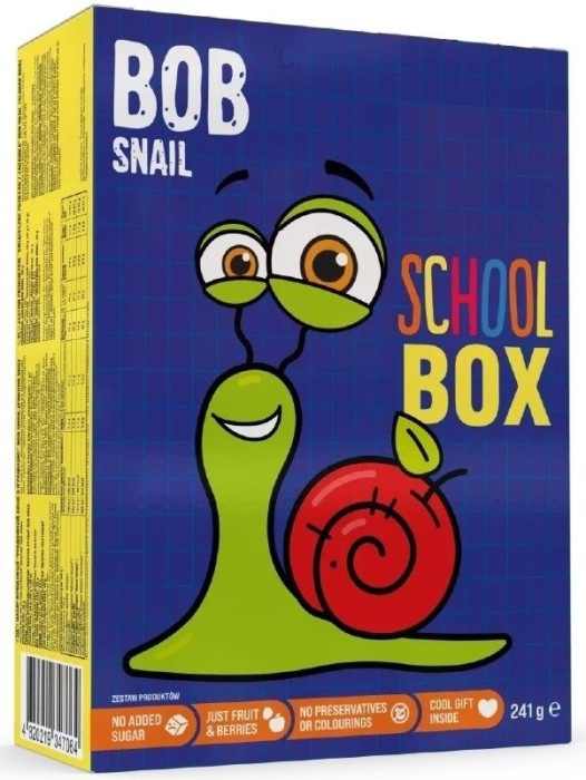 Zestaw szkolny - PRZEKĄSKI OWOCOWE Z ZABAWKĄ BEZ DODATKU CUKRÓW BEZGLUTENOWE 231 g - BOB SNAIL