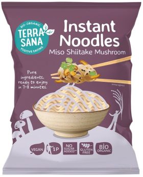 Zupa błyskawiczna z makaronem, miso i grzybami shiitake bezglutenowa BIO 90 g - TERRASANA