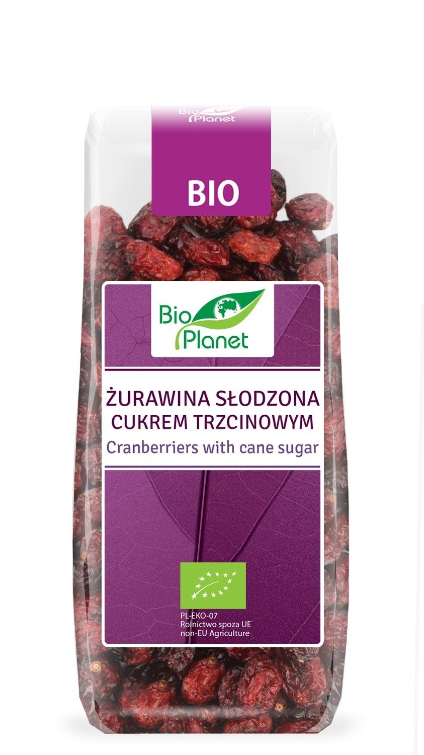 Żurawina słodzona cukrem trzcinowym BIO 100 g - BIO PLANET