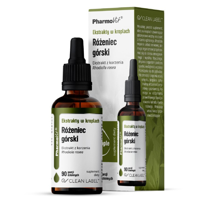 Ekstrakty w kroplach różeniec górski bezglutenowe 30 ml - PHARMOVIT (CLEAN LABEL)