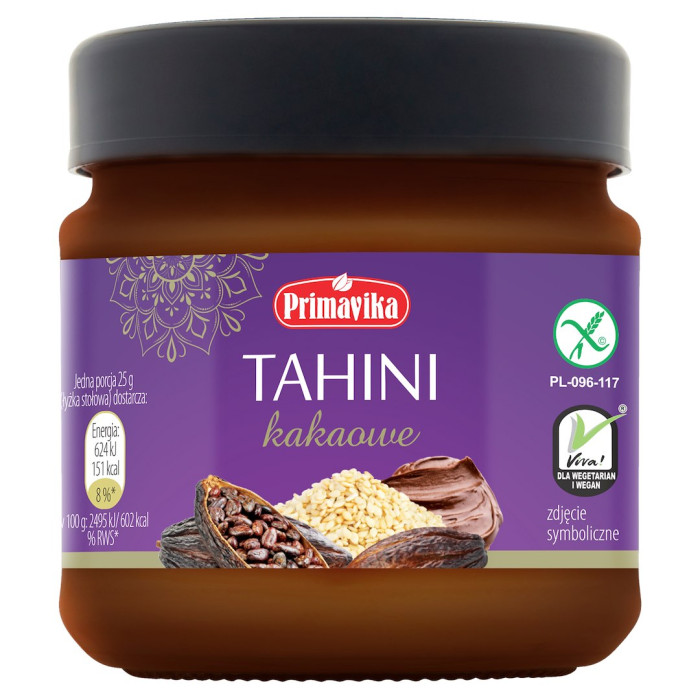 Tahini kakaowe bezglutenowe 185 g - PRIMAVIKA
