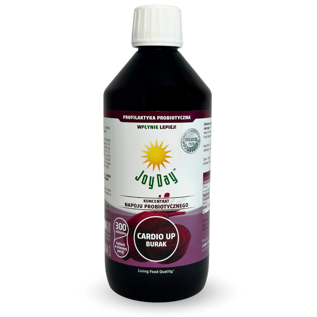 Koncentrat napoju probiotycznego cardio up burak bezglutenowy BIO 500 ml - JOY DAY