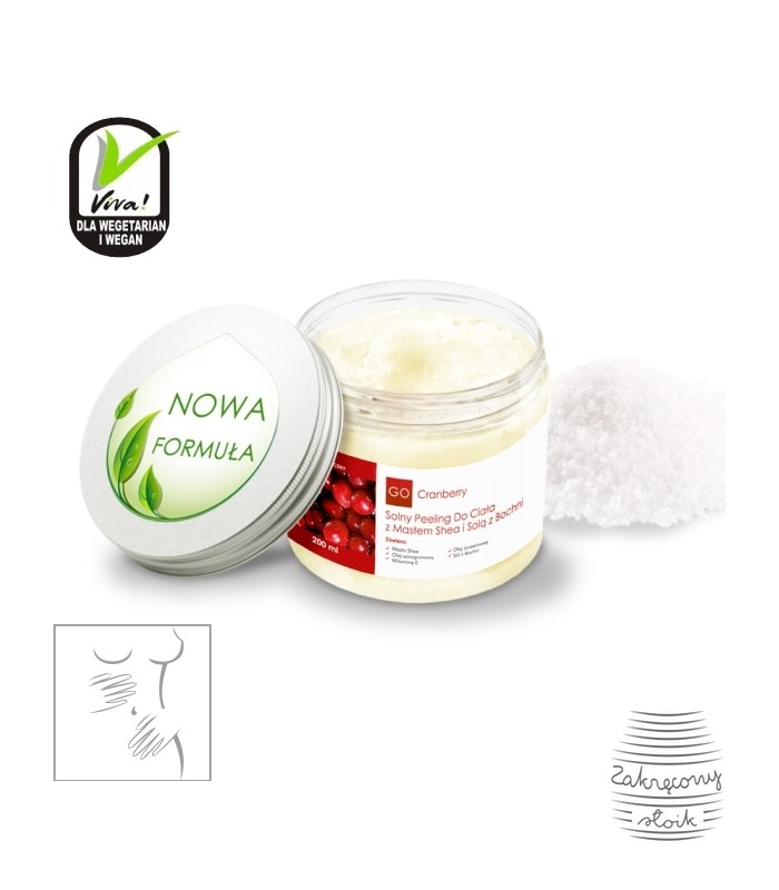 Peeling solny do ciała Masło Shea Sól z Bochni, Zakręcony Słoik